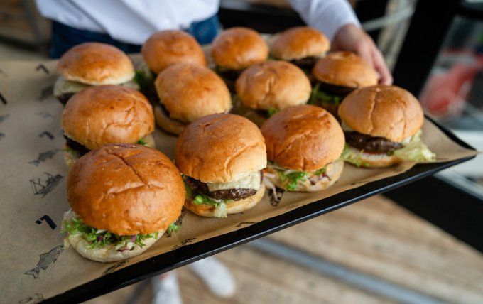 catering event burgers